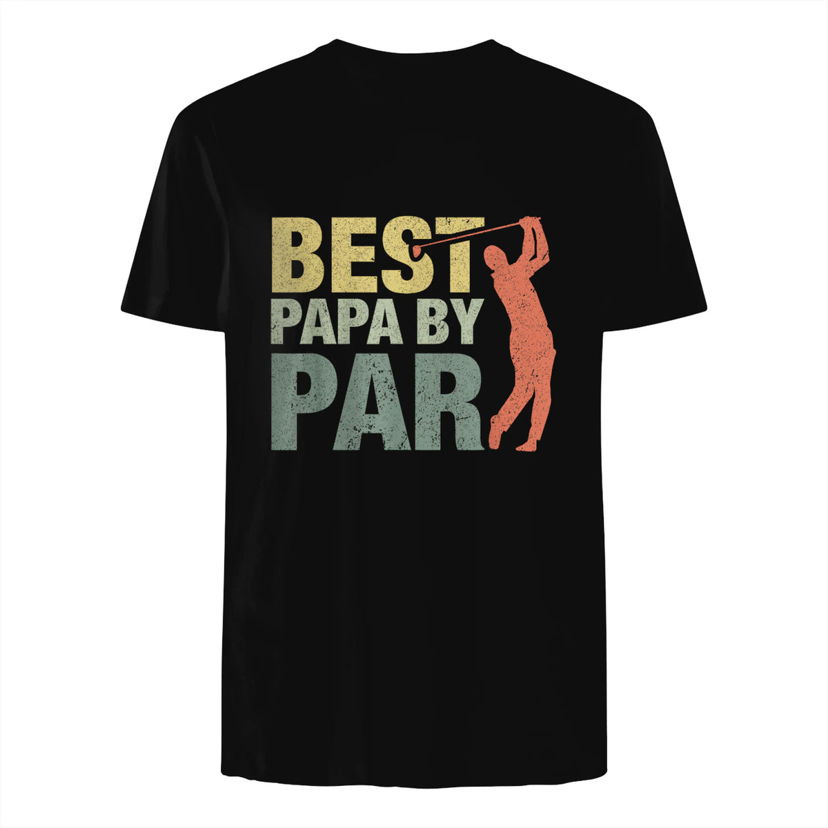 Funny Best Papa By Par Father's Day Golf Gift Grandpa in Black - back view