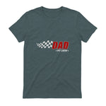 Dad Pit Crew Race Car T-Shirt in Dark Heather - back view