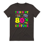 This Is My Eighties Costume Party T-Shirt in Dark Chocolate - back view