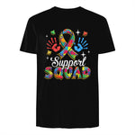 Autism Awareness Autism Support Squad Family in Black - back view