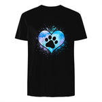 chien patte dans le coeur chien amoureux animal de compagnie in Black - back view