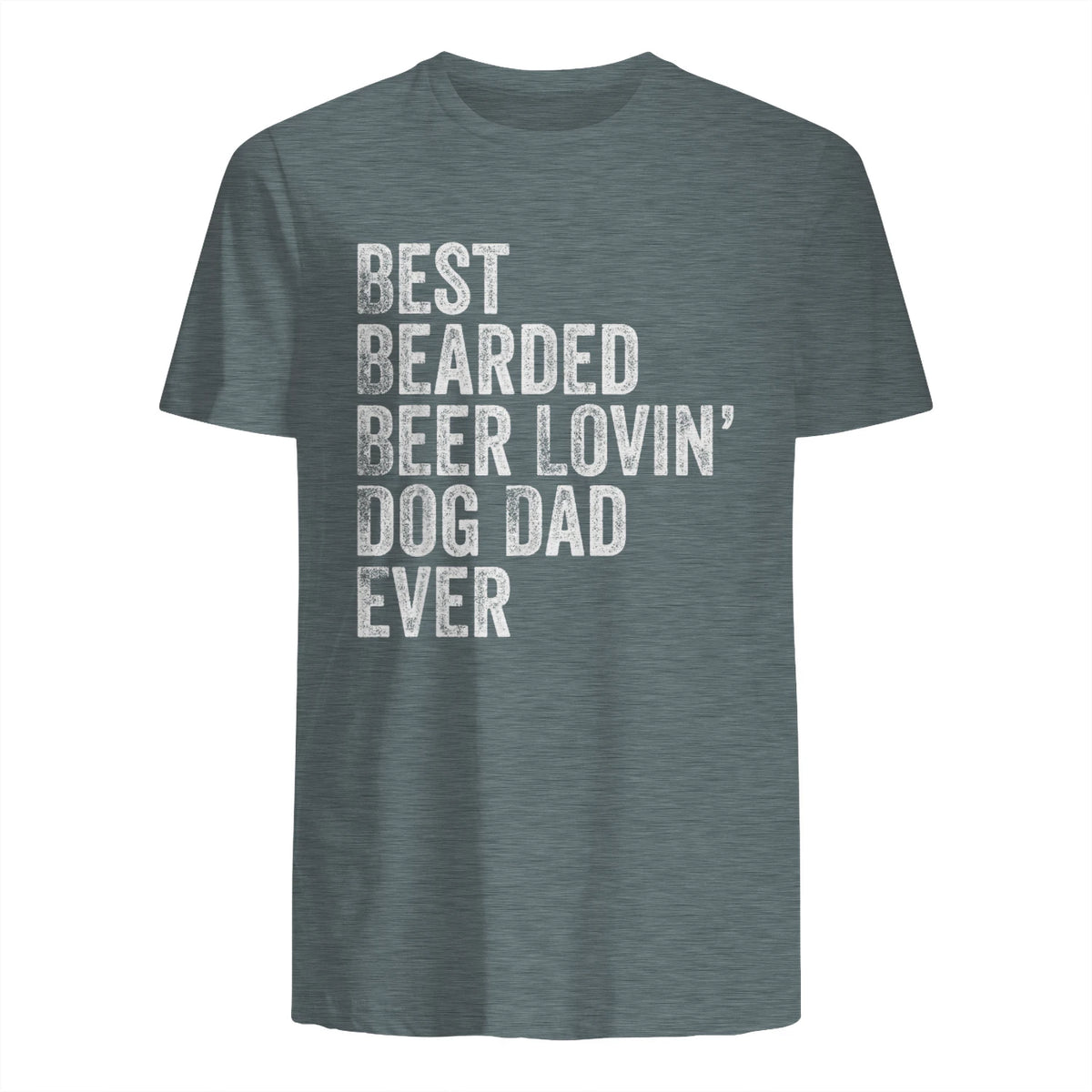 Best Bearded Beer Lovin Dog Dad T-Shirt Pet Lover Owner Gift in Dark Heather - back view