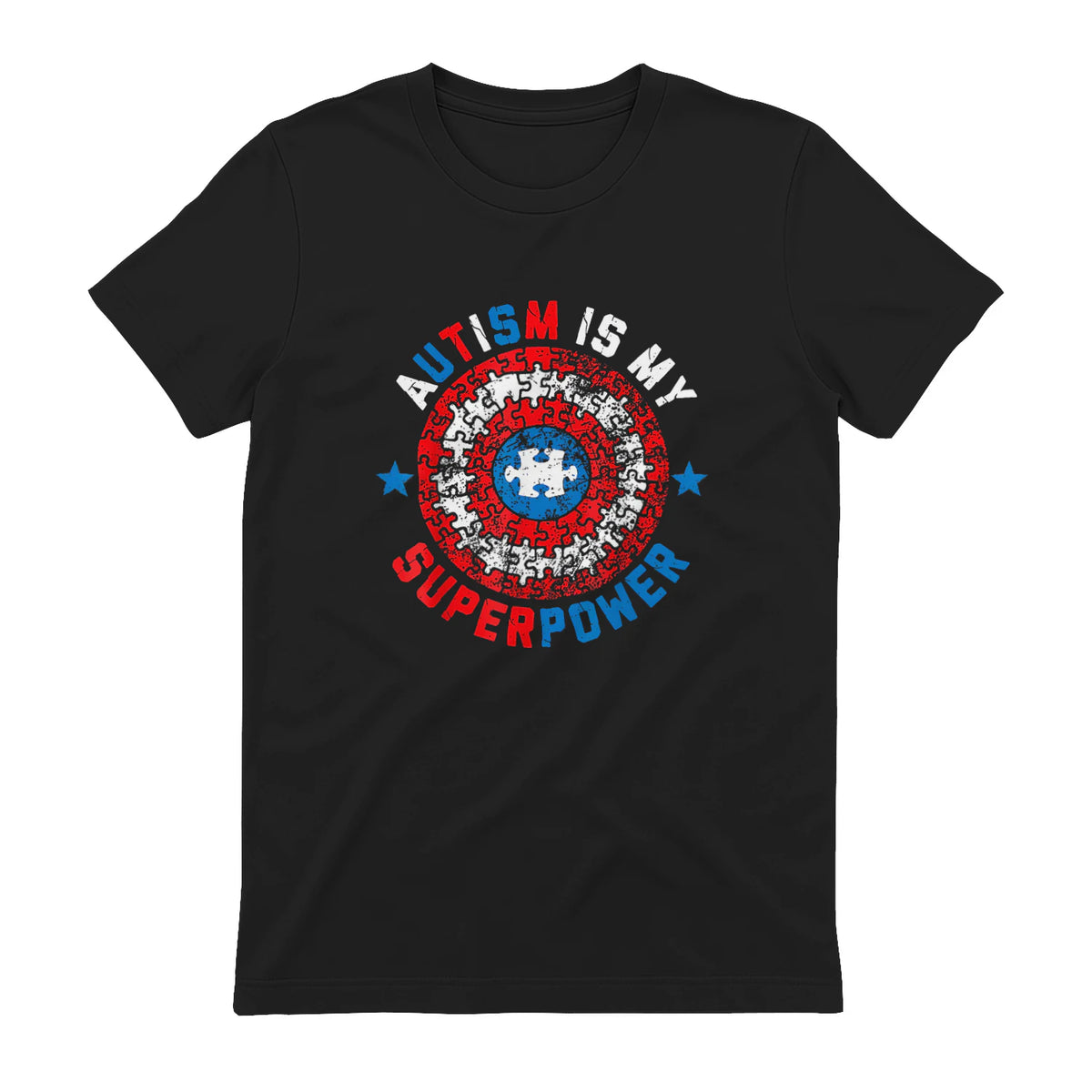 Autism is My Superpower Autism Awareness Autistic for Boys in Black - back view