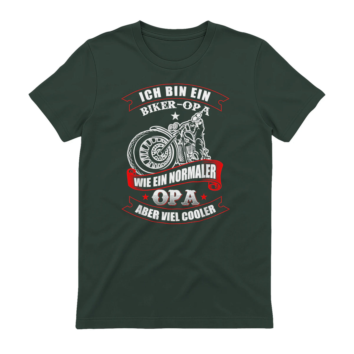 Biker-Opa wie normaler Opa Aber viel Cooler - Motorrad Shirt in Forest Green - back view