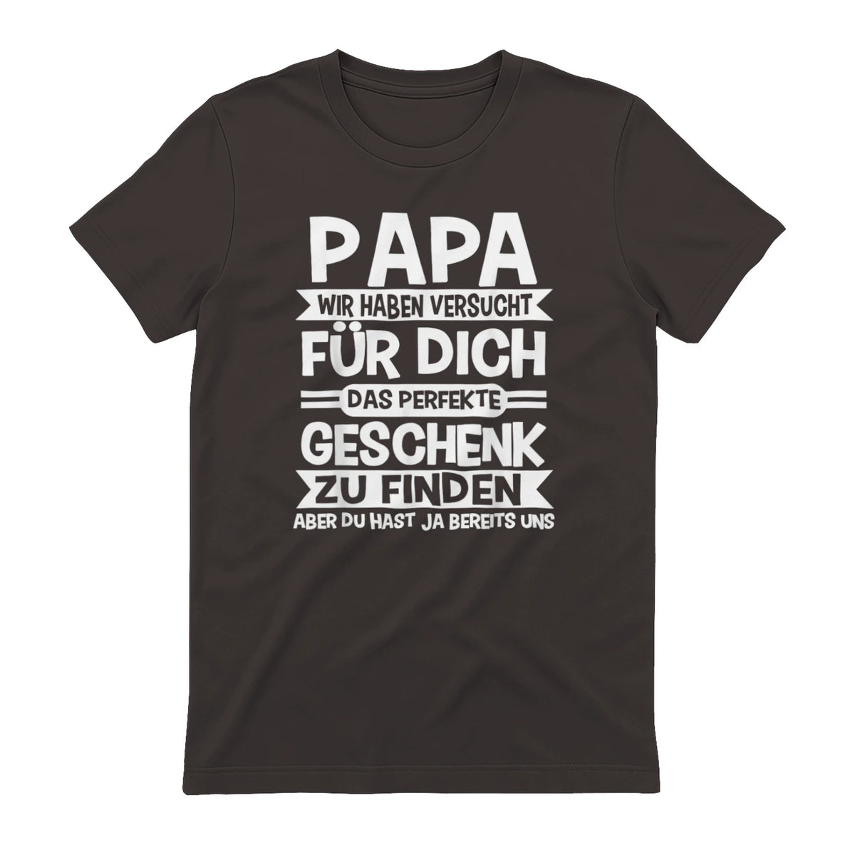 Papa und Vater Motiv, Lustiger Spruch, Herren Vatertag Halbarm T-Shirt in Dark Chocolate - back view
