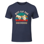 Best Cat Dad Ever - Meilleur chat papa jamais chat in Heather Navy - front view