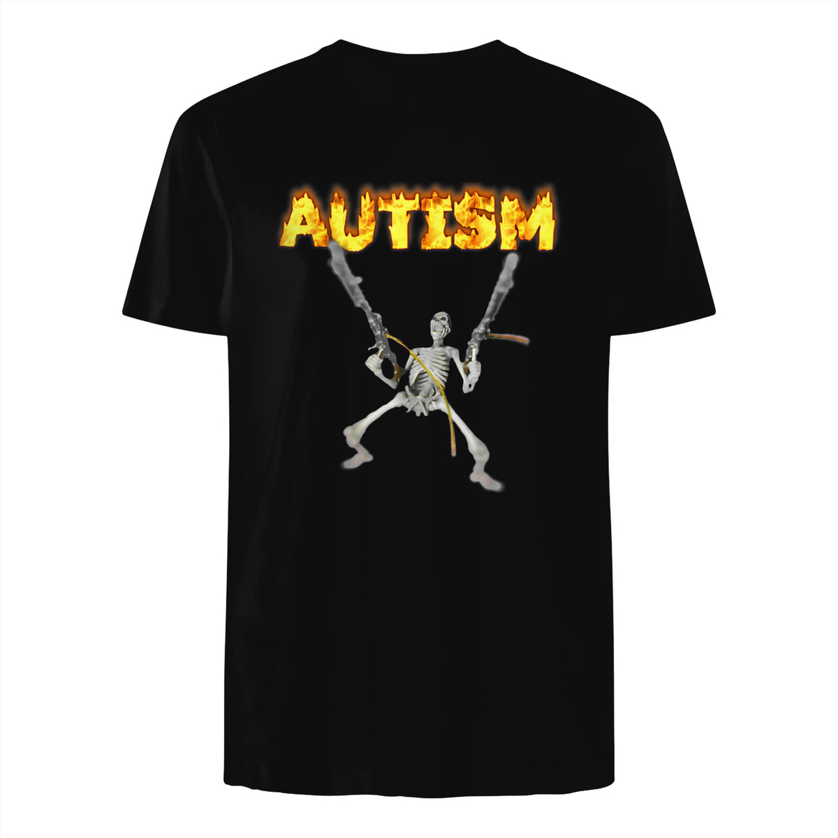 Autism Skeleton Meme in Black - back view