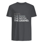 POPS GRANDPA DAD BIRTHDAY Father's Day Funny Men Gift in Charcoal - back view