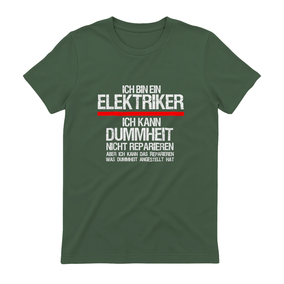 Elektriker Fun Geschenkidee - Herren Schwarz S - Kurzarm - Casual Funny Slogan Electrician in Military Green - back view