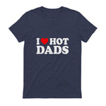 I Love I Heart Hot Dads Shirt in Heather Navy - back view