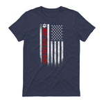 Best Dog Dad Ever American Flag Gift for Best Father in Heather Navy - back view