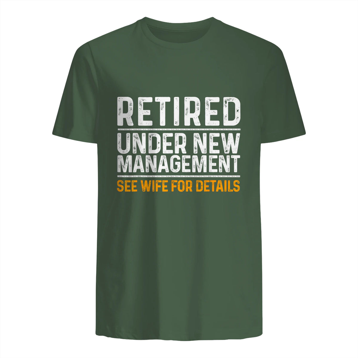 Funny Retirement Party Men's T-Shirt - Dad Humor, Classic Fit, Short Sleeve - Black in Military Green - back view