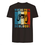 Nouveau Papa Nouvelle Naissance Annonce Gamer Humour T-Shirt in Dark Chocolate - back view