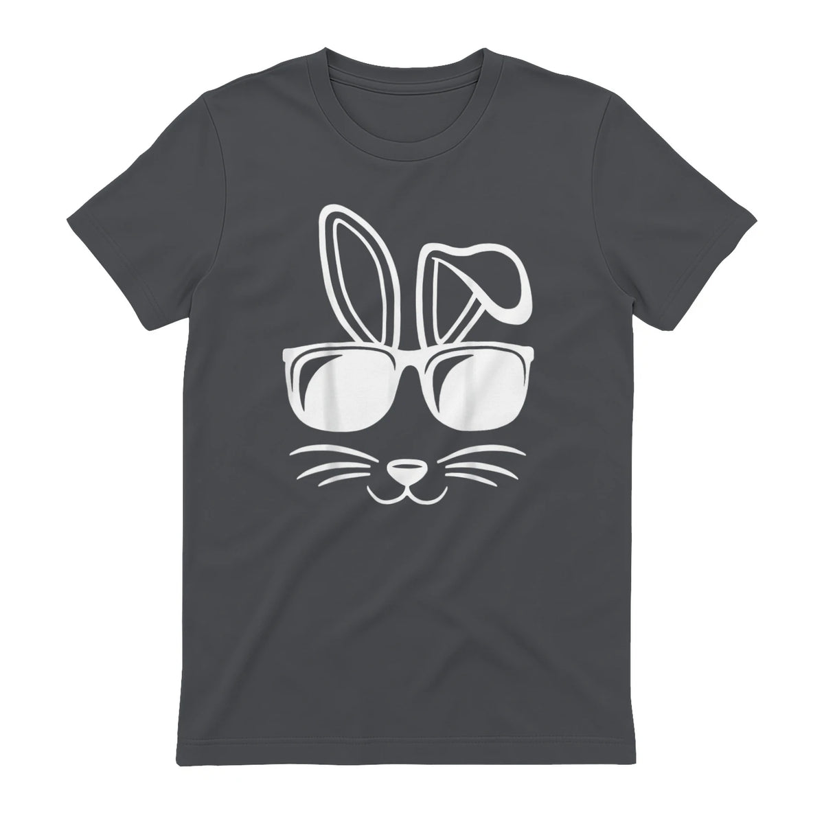 Bunny Face With Sunglasses Men Boys Kids Easter Day in Charcoal - back view
