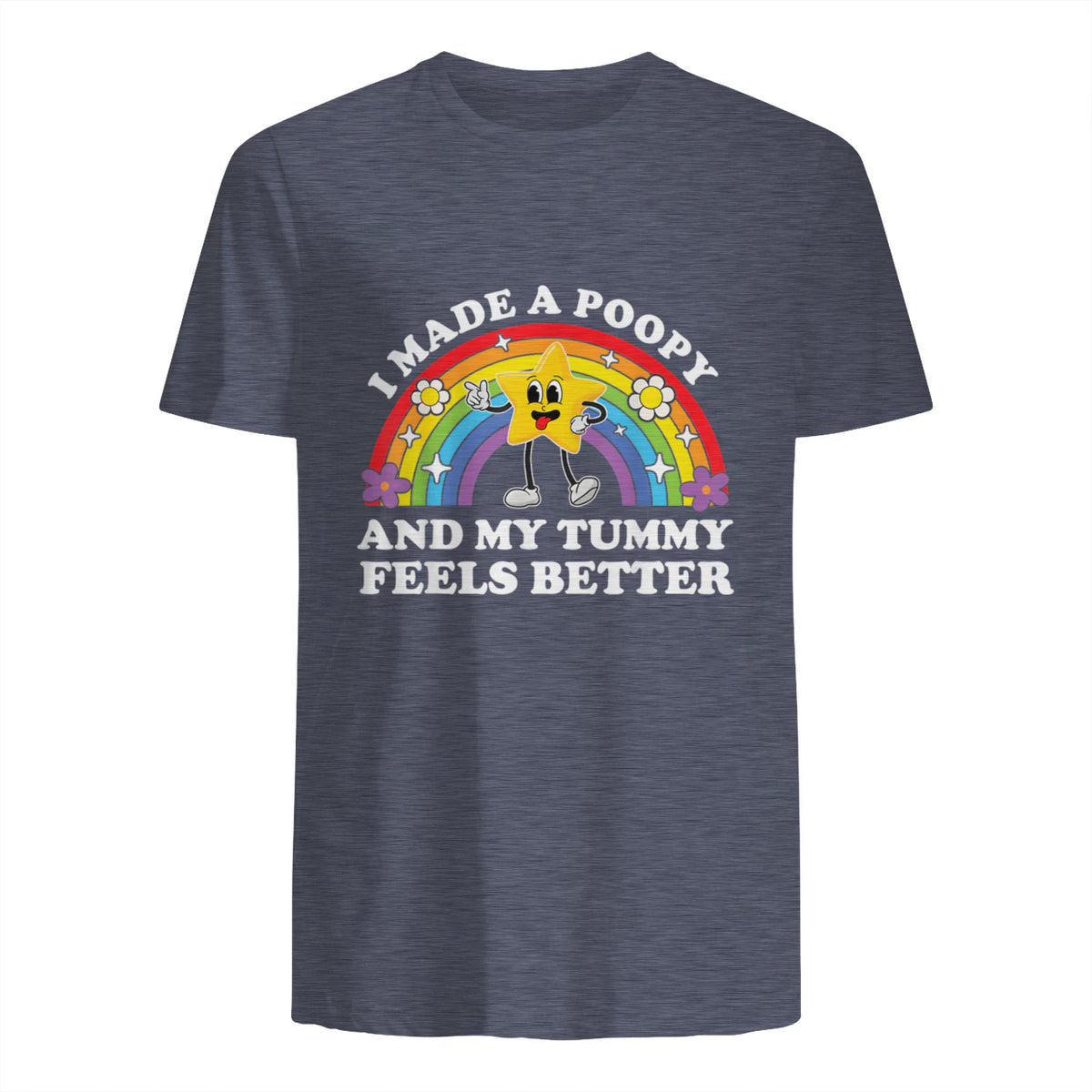 I Made A Poopy Funny Inappropriate Vacation Swap Adult T-Shirt in Heather Navy - back view