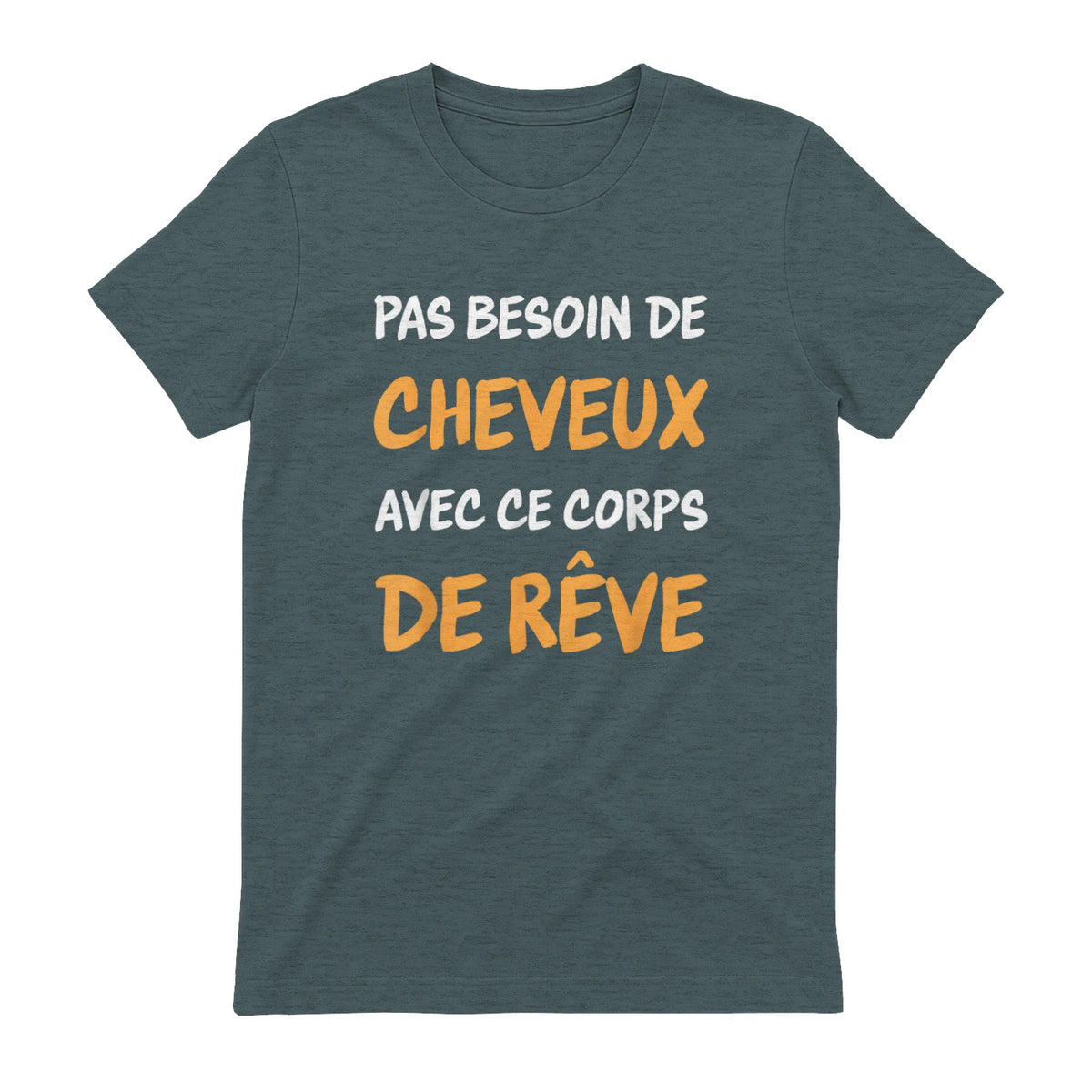 Calvitie Humour Papa Chauve in Dark Heather - back view