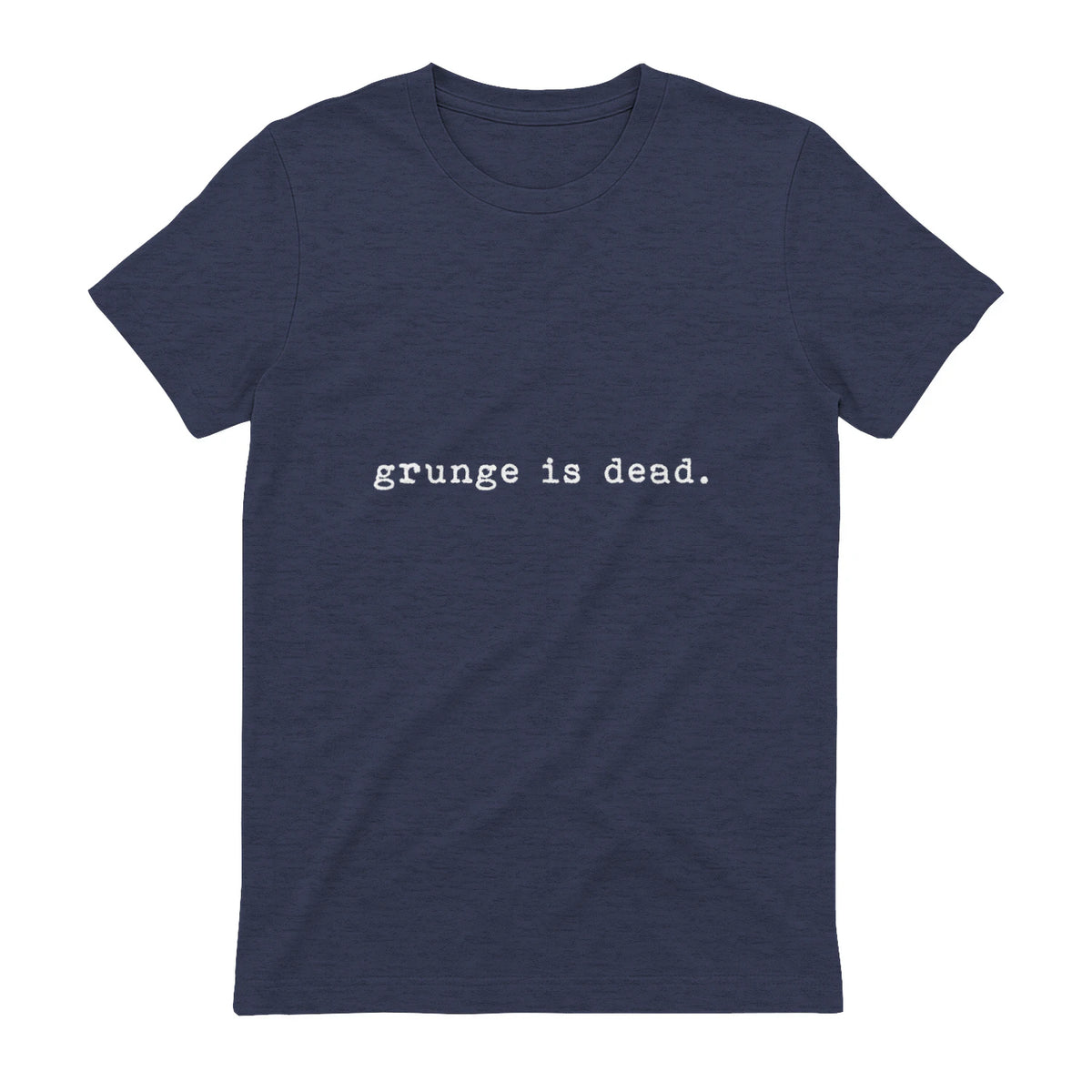 Chemises de soirée rock des années 90 Grunge Is Dead Novelty Saying Funny in Heather Navy - back view