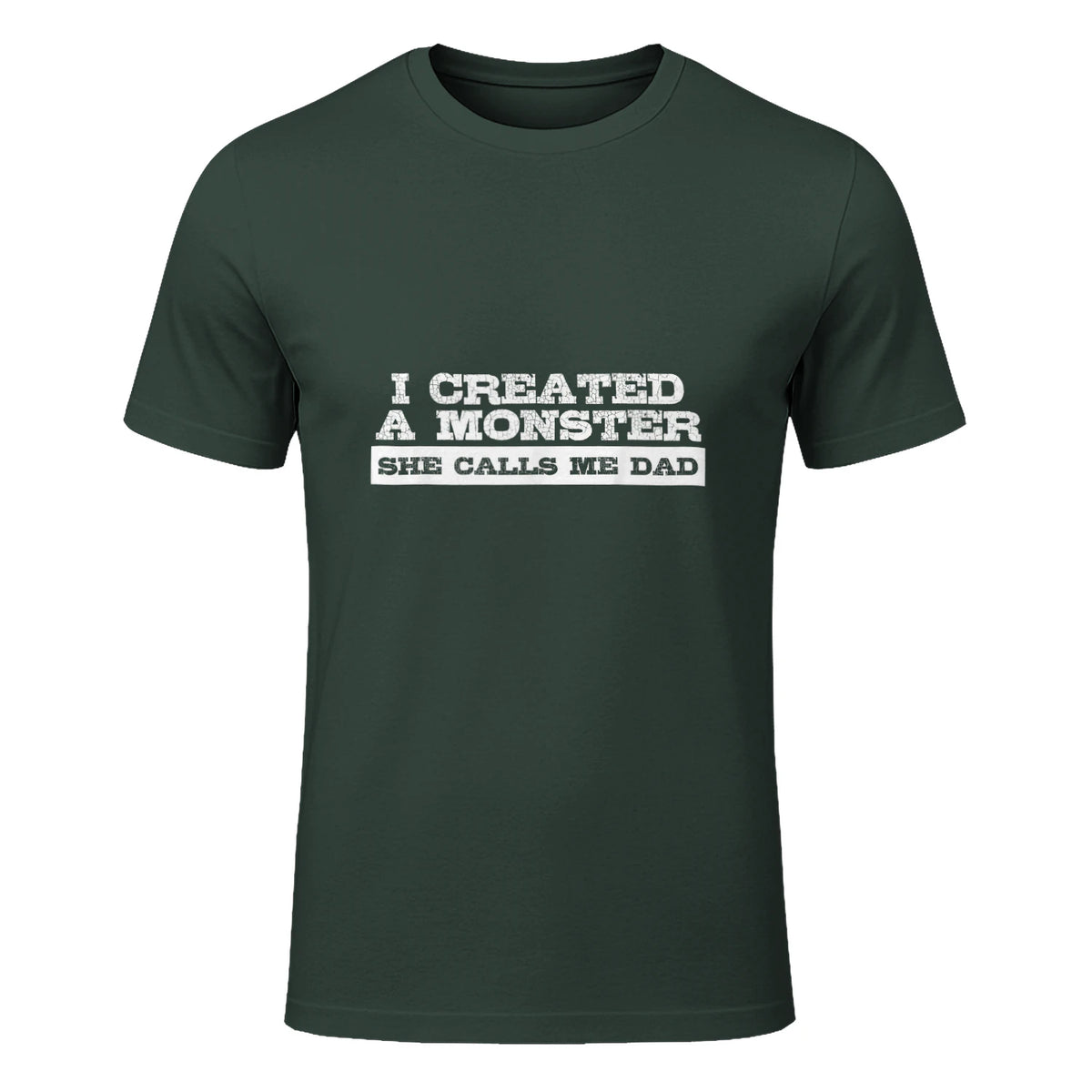 Funny Tshirt Gift for Dad from Daughter First Father's Day in Forest Green - front view