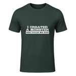 Funny Tshirt Gift for Dad from Daughter First Father's Day in Forest Green - front view