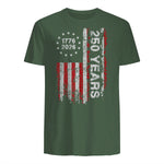 American Independence Freedom Anniversary T-Shirt in Military Green - back view