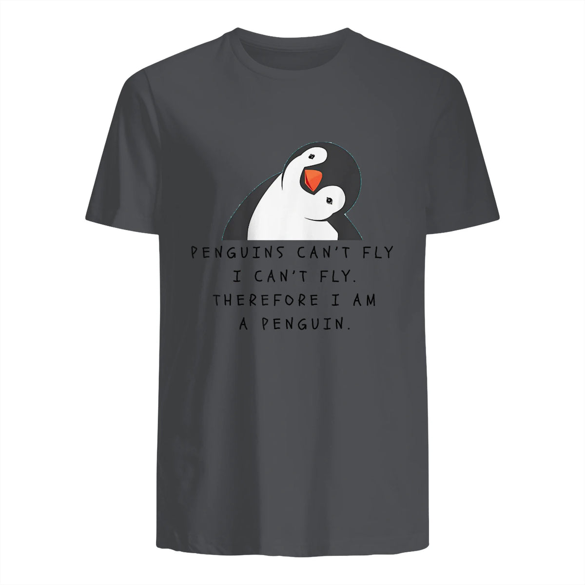 Funny Penguins T-shirt Woman Man Children Gift in Charcoal - back view