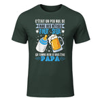 bientôt papa 2026 Annonce Futur Papa Humour Nouveau Papa tee in Forest Green - front view