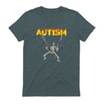 Autism Skeleton Meme in Dark Heather - back view