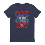 Birthday Boy Dad Spider Web T-Shirt in Heather Navy - back view