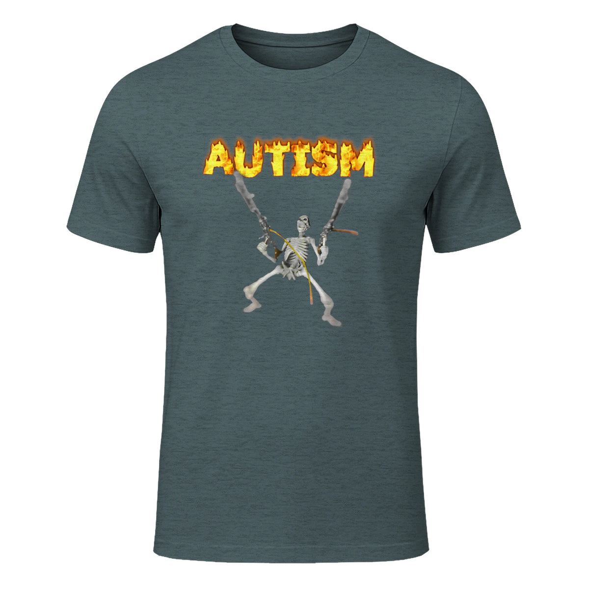 Autism Skeleton Meme in Dark Heather - front view