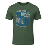 In April We Wear Blue Autism Awareness T-Shirt in Military Green - front view