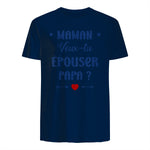 Demande en Mariage Originale Maman Veux-tu épouser Papa in Navy - back view