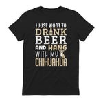 Drôle fête des pères amoureux des chiens Chihuahua Papa Shirt in Black - back view
