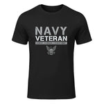 US Navy - Veteran Honor Courage Commitment T-Shirt in Black - front view