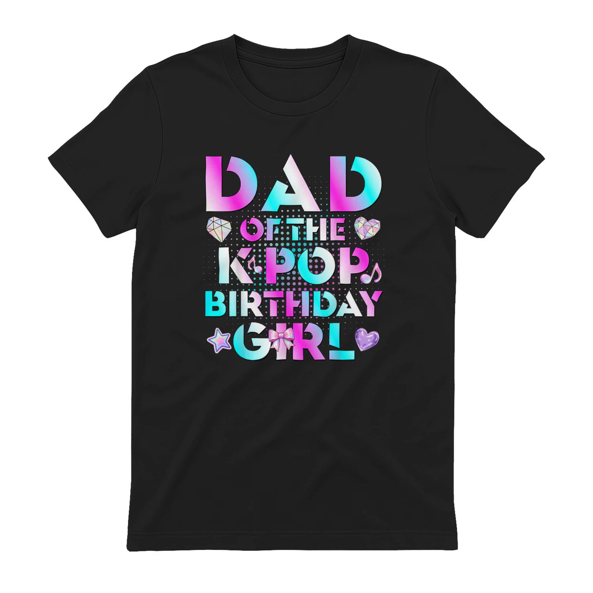 K-Pop Girl Dad T-Shirt in Black - back view