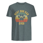 Vintage Dog Dad Cool Father's Day Gift Retro in Dark Heather - back view