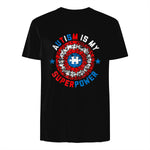 Autism is My Superpower Autism Awareness Autistic for Boys in Black - back view