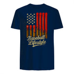 Baseball Lifestyle Apparel Youth Baseball Drip Ice Cream T-Shirt in Navy - back view