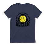 Autism Awareness Acceptance Special Education Teacher Kids T-Shirt in Heather Navy - back view
