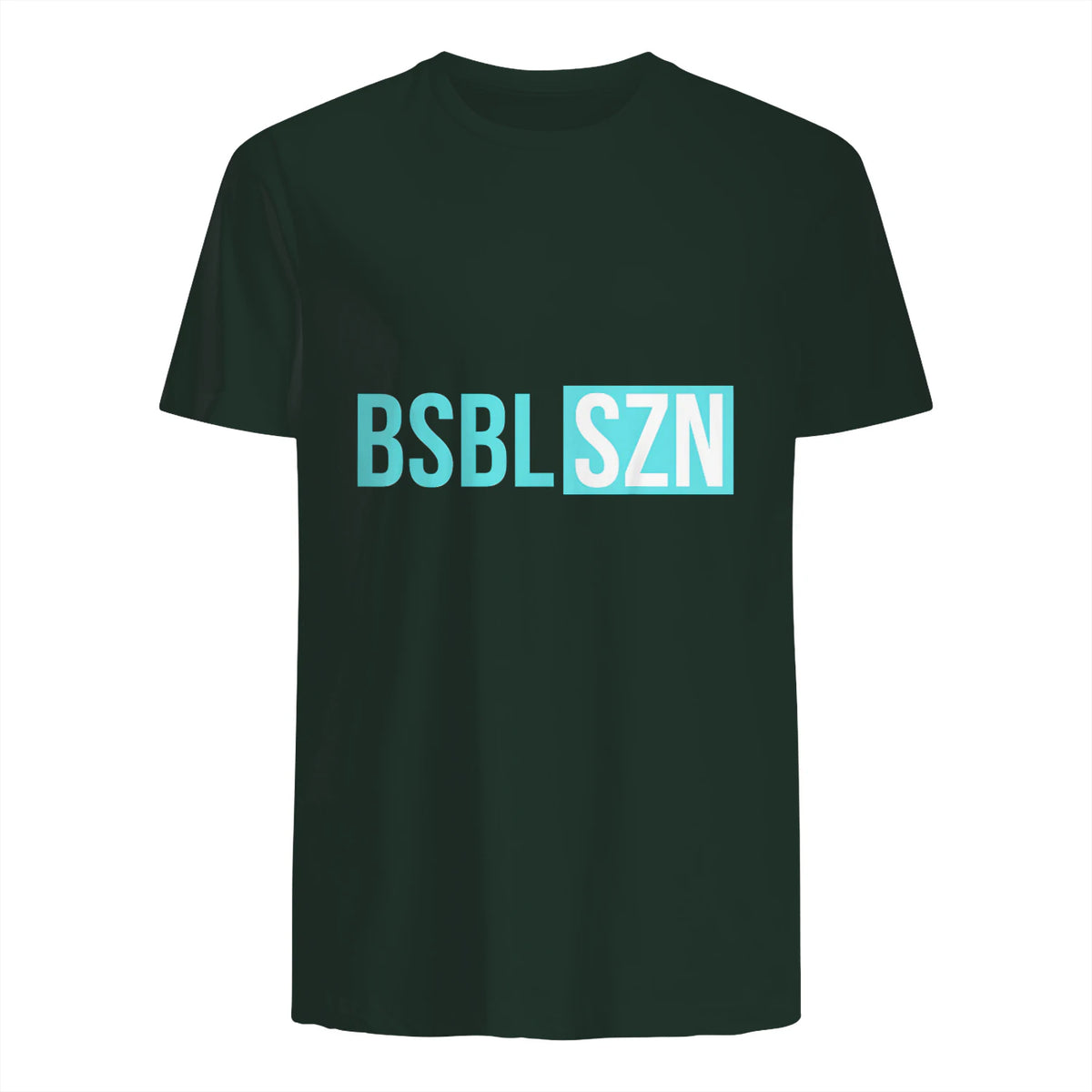 BSBL SZN Baseball Season Game Day Boys Girls Youth T-Shirt in Forest Green - back view