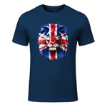 Union Jack UK Flag Lion Face Great Britain Union Jack Flag in Navy - front view