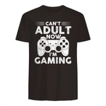 I Can't Adult Now I'm Gaming Gamer Console T-Shirt in Dark Chocolate - back view