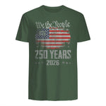 Vintage Anniversary Fourth of July Birthday T-Shirt in Military Green - back view