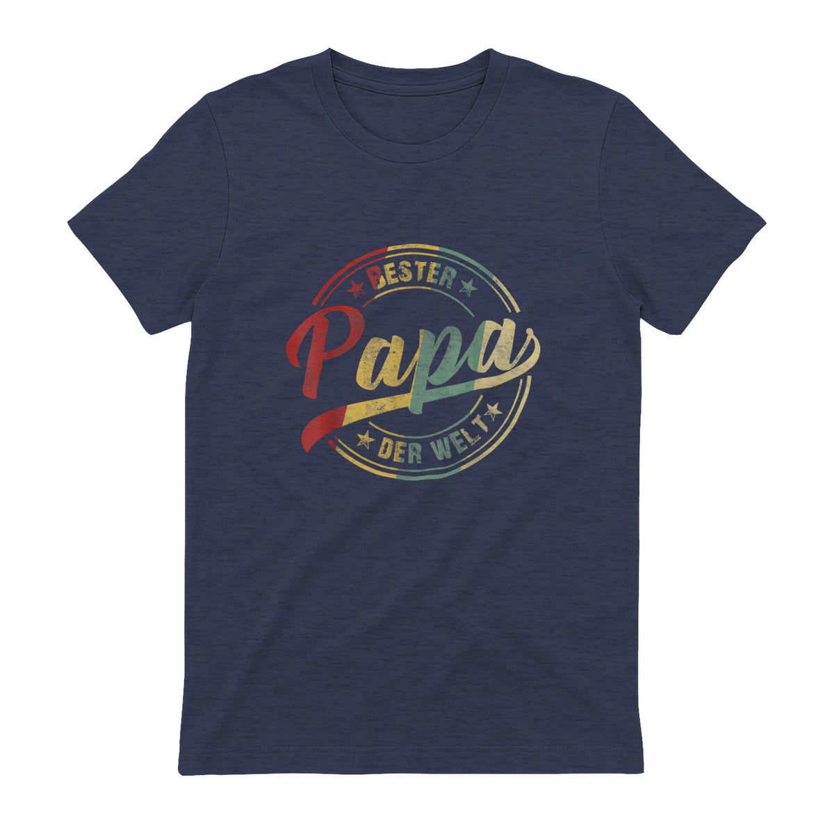 Bester Papa Der Welt Vatertagsgeschenk in Heather Navy - back view