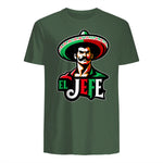 El Jefe Le Patron En Espagnol Drôle Phrase Mexicaine in Military Green - back view