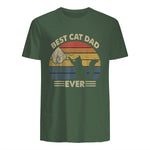 Best Cat Dad Ever T-Shirt in Military Green - back view