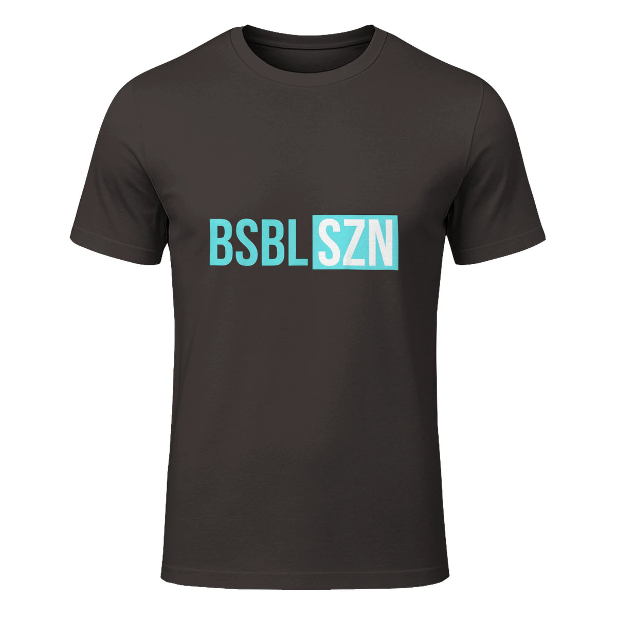 BSBL SZN Baseball Season Game Day Boys Girls Youth T-Shirt in Dark Chocolate - front view