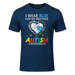 I Wear Blue For My Brother Autism Awareness in Navy - front view