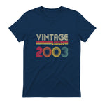 Vintage Twenty-First Birthday Gift T-Shirt in Navy - back view