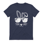 Bunny Face With Sunglasses Men Boys Kids Easter Day in Heather Navy - back view