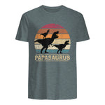 Papasaurus Dinosaurier Papa Tyrannosaurus Dino Doppelpack in Dark Heather - back view